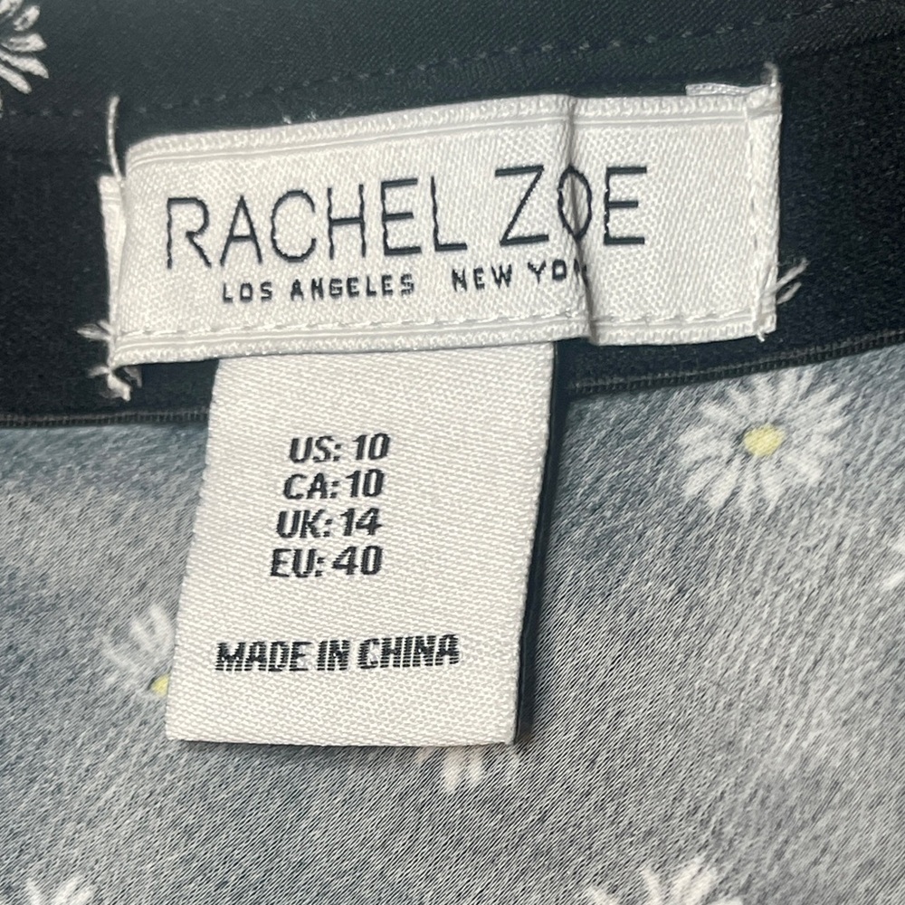 Rachel Zoe A-line Black Floral Midi Skirt – Size 10 - Picture 4 of 5